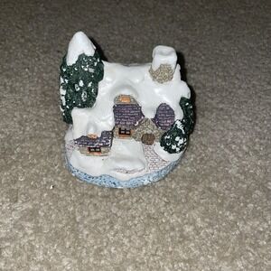 Miniature Light Up Winter Village Cottage Snow Covered Christmas House Figurine